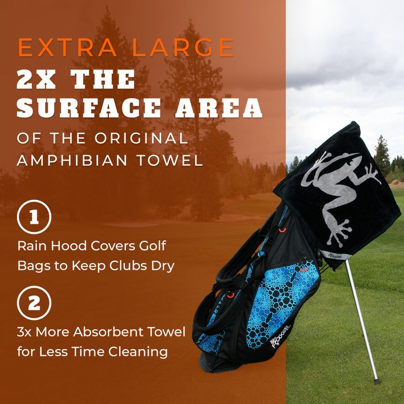 Frogger Extra Large Amphibian 2-in-1 Towel, Golf Bag Rain Hood, Cover Equipment When Raining, Clean with Wet Exterior, Dry with Interior - Image 4